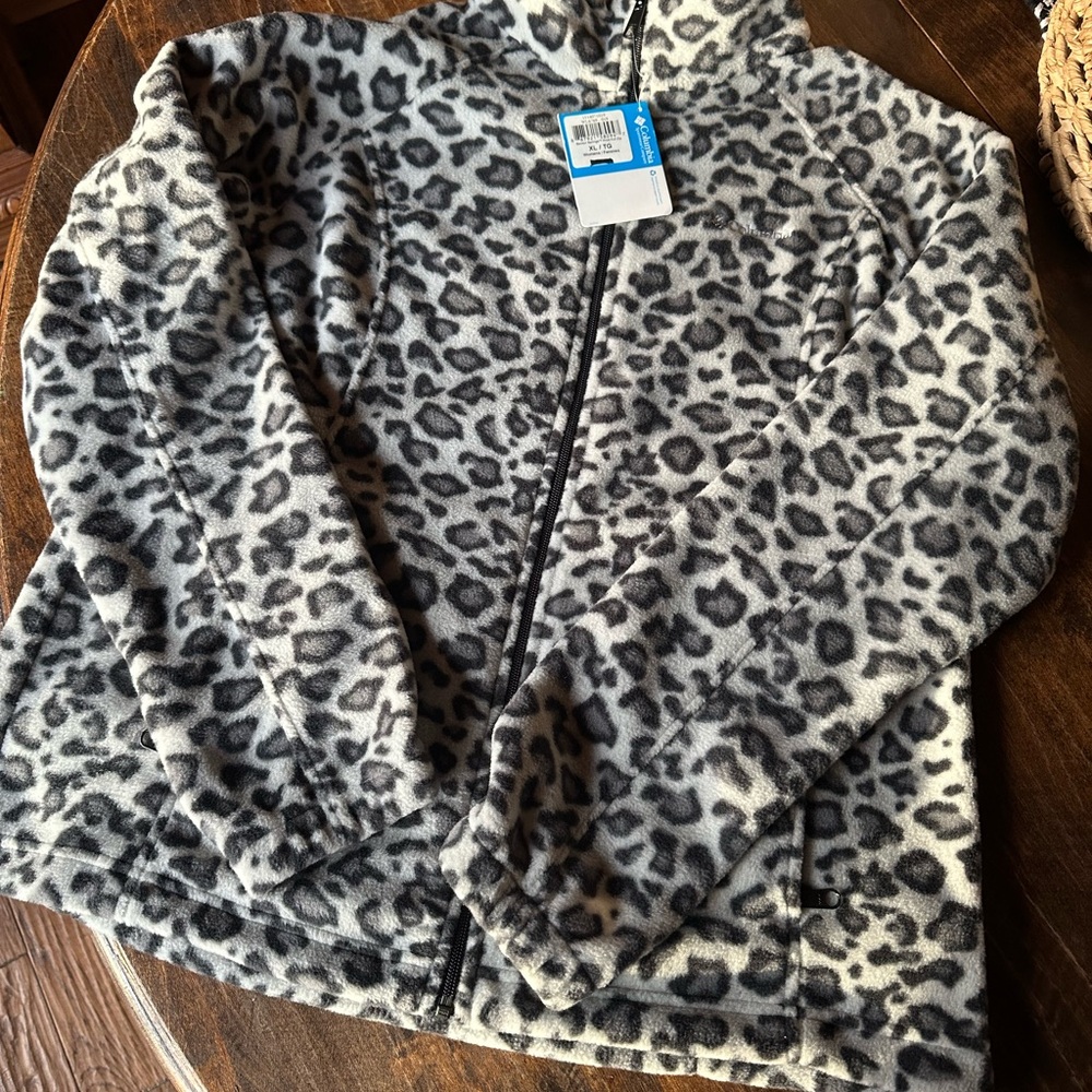 Leopard Print Fleece Jacket